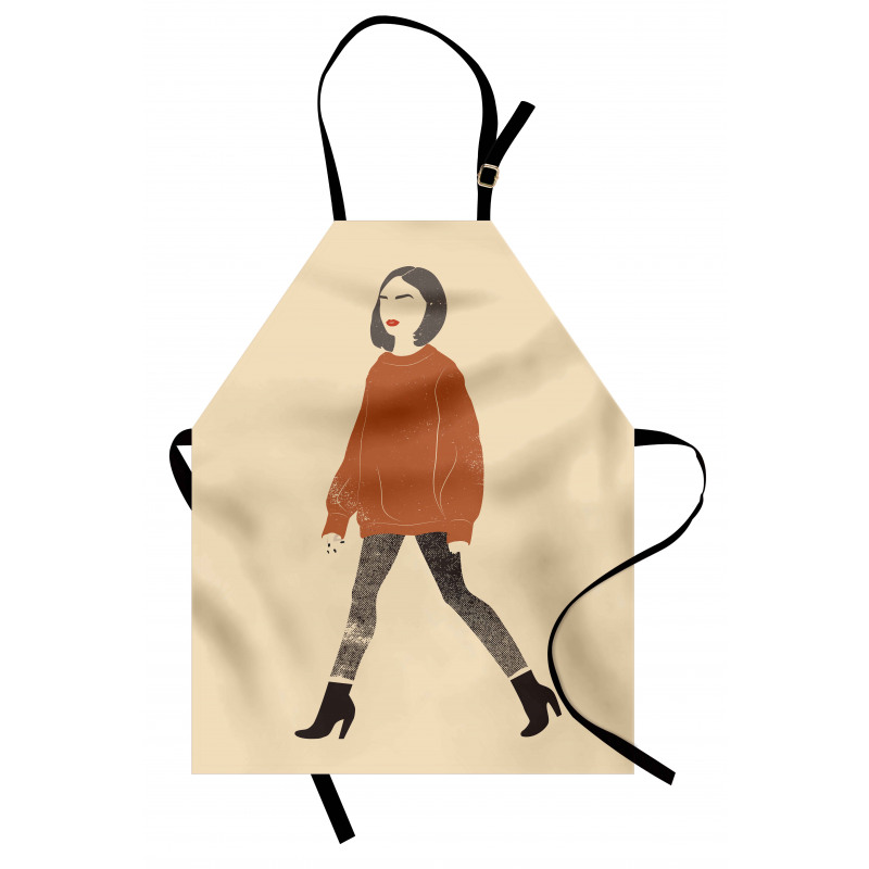 Girl in Fashionable Clothes Apron