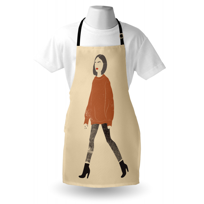 Girl in Fashionable Clothes Apron