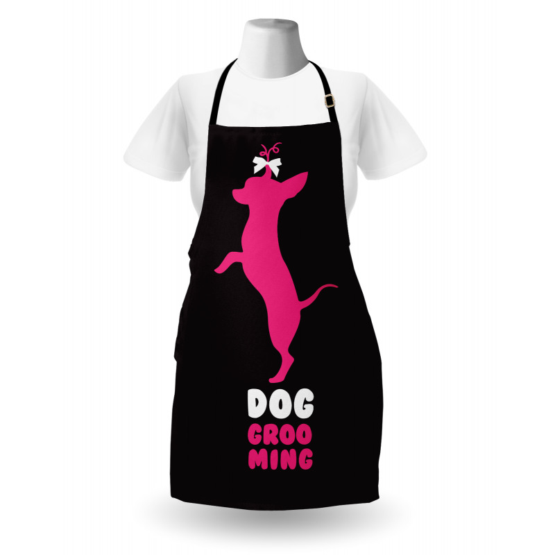 Dog Stands Funny Hair Bow Apron