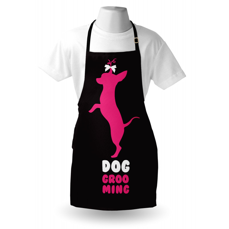 Dog Stands Funny Hair Bow Apron