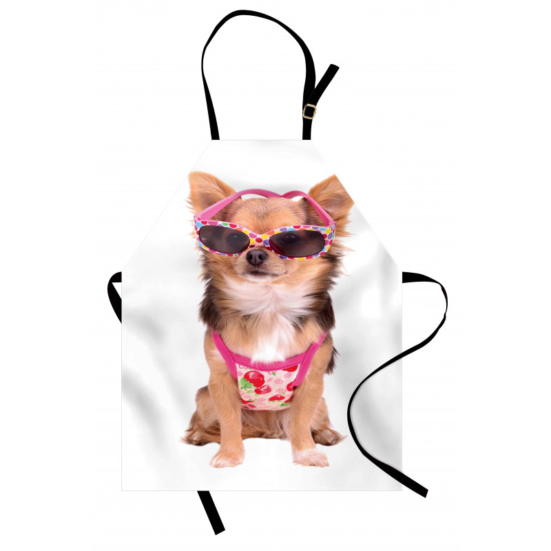 Puppy with Summer Clothes Apron