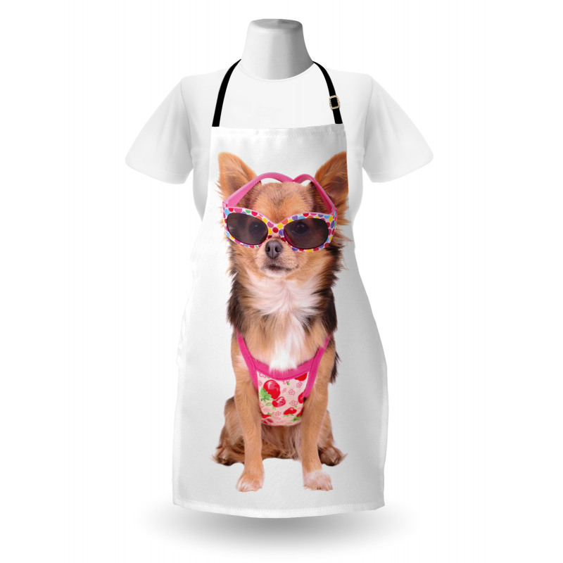 Puppy with Summer Clothes Apron