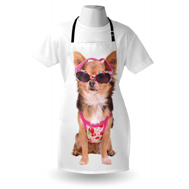 Puppy with Summer Clothes Apron