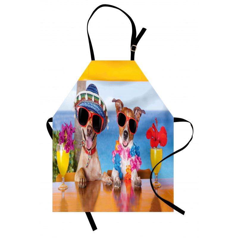 Tropic Summer Dog Friends Apron