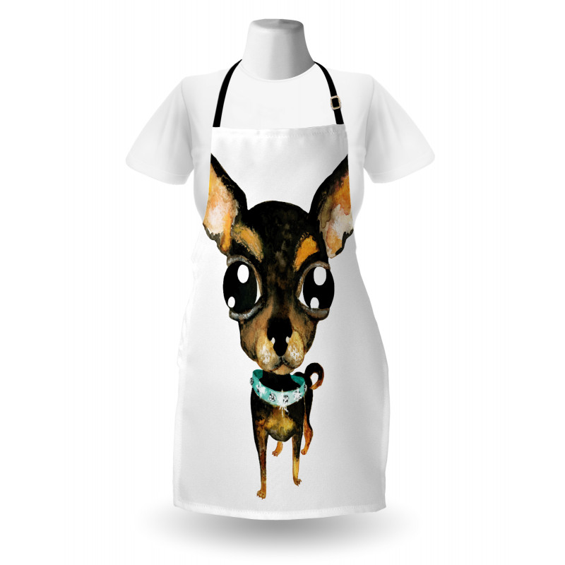 Gem Collar Big Eyed Dog Apron