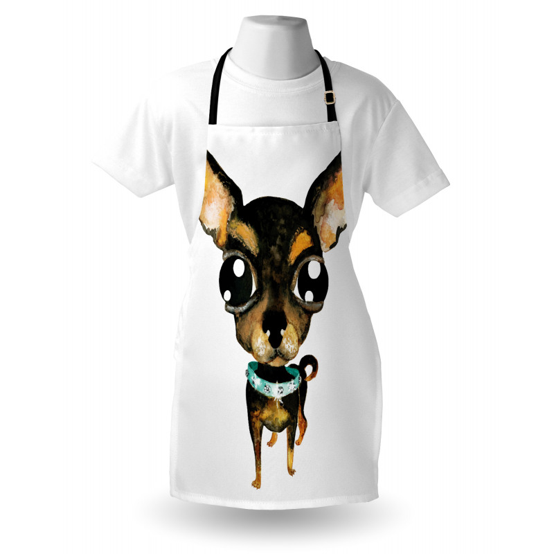 Gem Collar Big Eyed Dog Apron