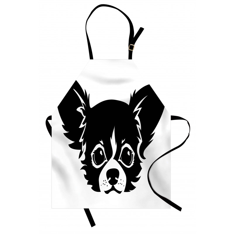 Monochrome Puppy Head Apron