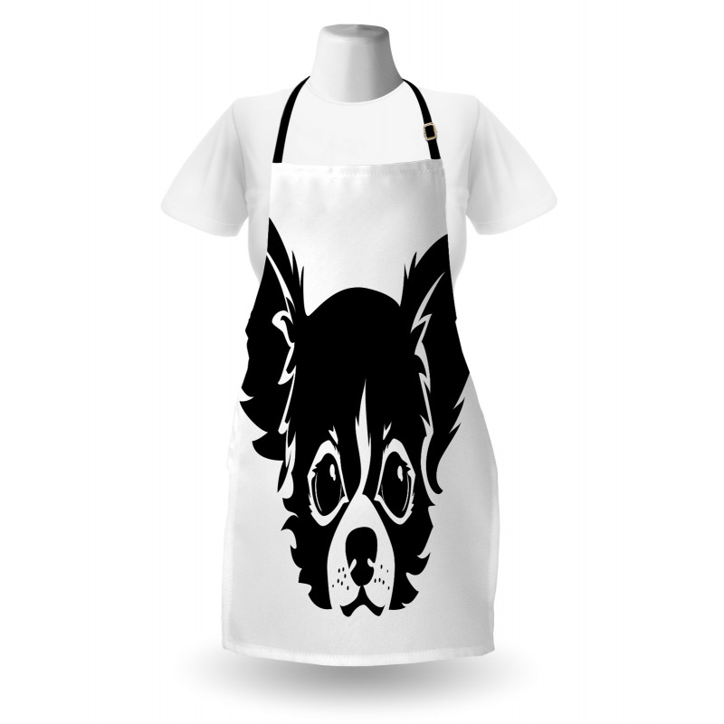 Monochrome Puppy Head Apron