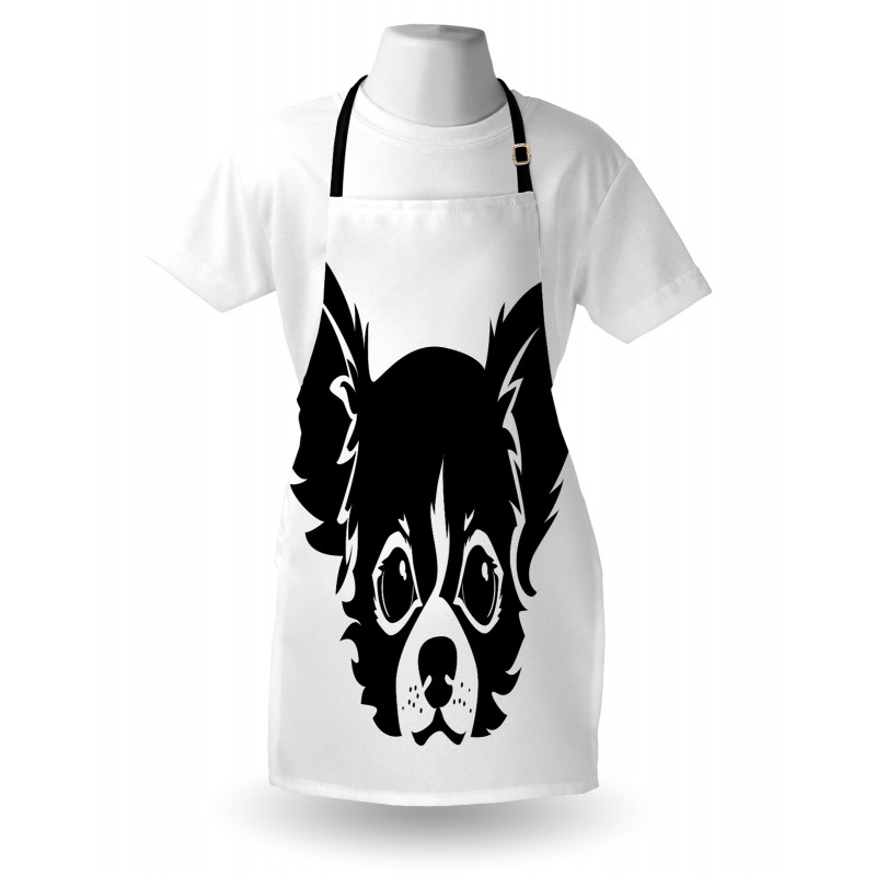 Monochrome Puppy Head Apron