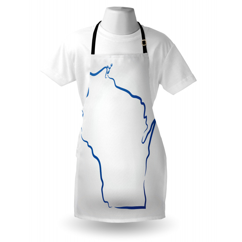 Simple Badger State Map Apron