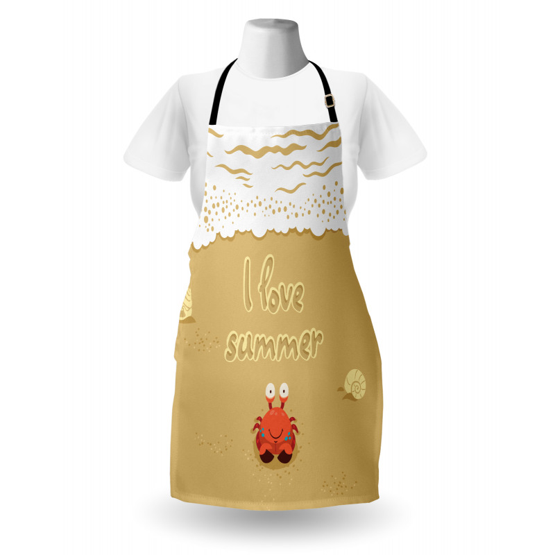 Cartoon Crab I Love Summer Apron