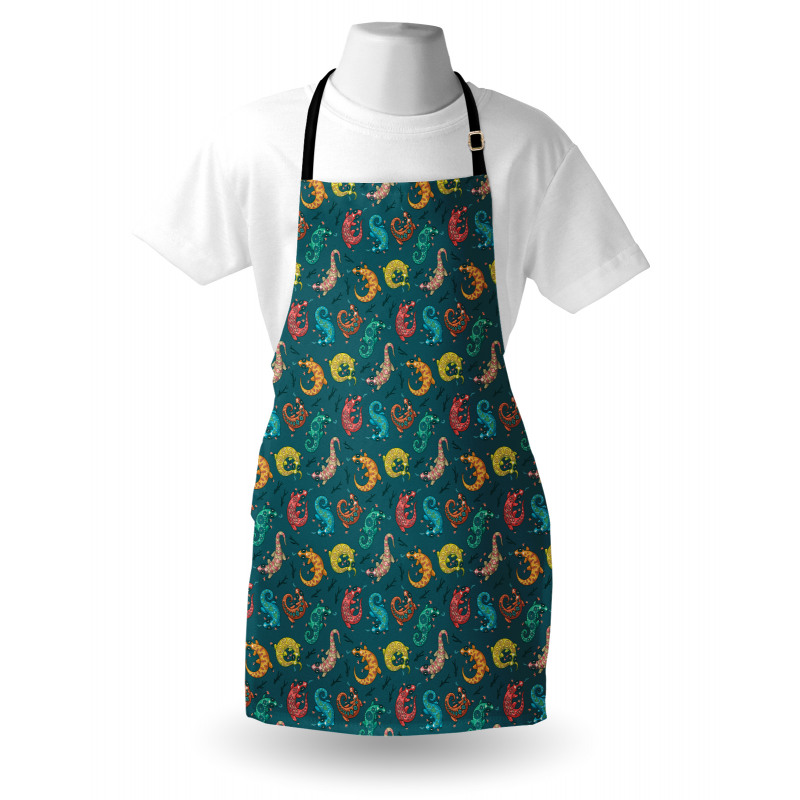 Bohemian Colorful Lizards Apron