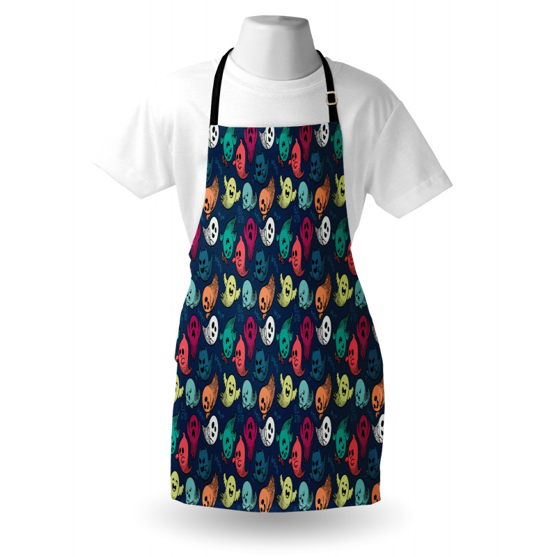 Colorful Spooky Ghosts Apron