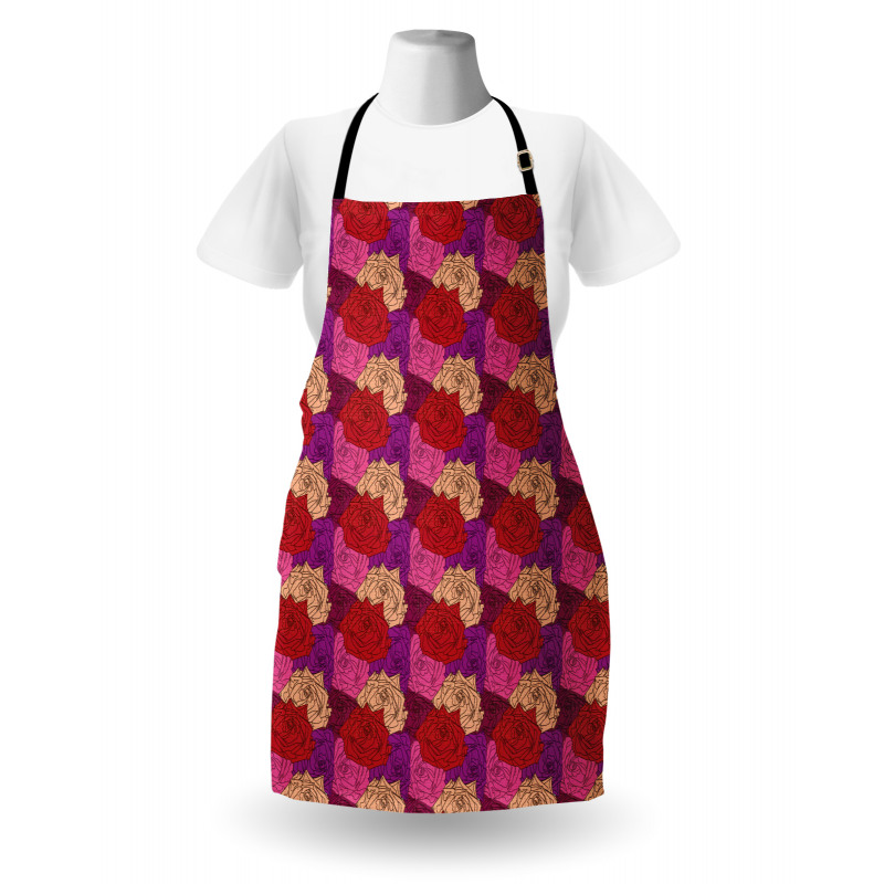 Dotted Colorful Floral Image Apron