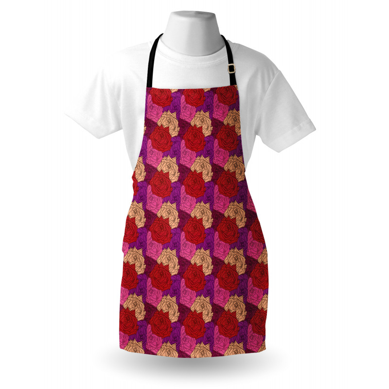 Dotted Colorful Floral Image Apron