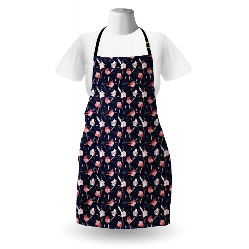 Modernistic Delicate Flowers Apron