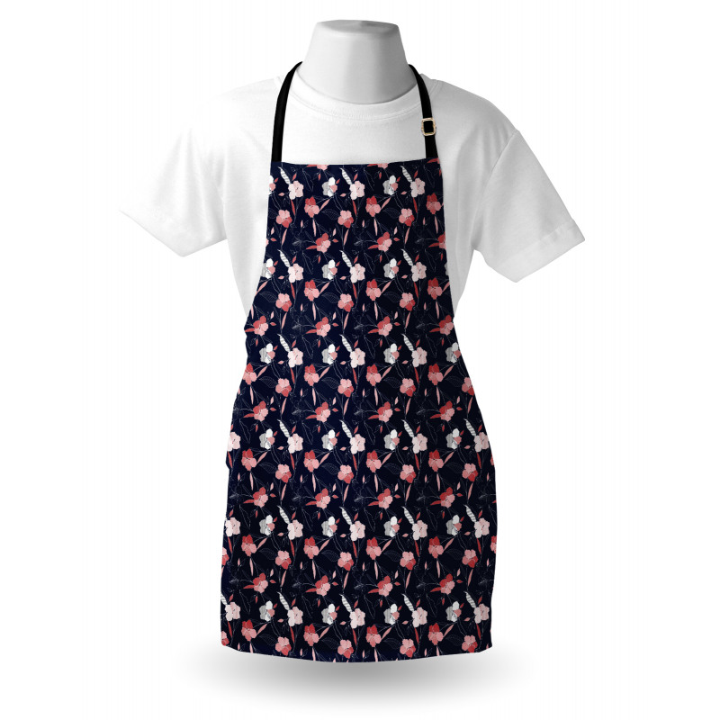 Modernistic Delicate Flowers Apron