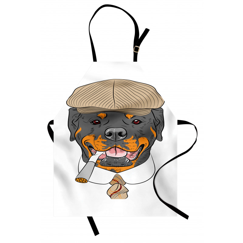 Dog in a Cap and Tie Apron