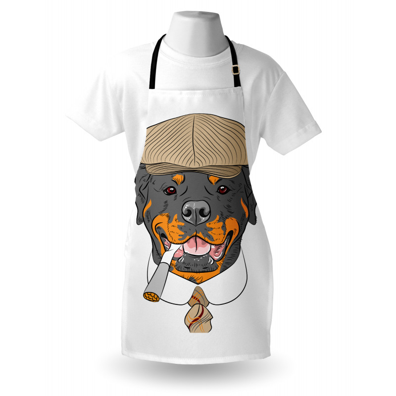 Dog in a Cap and Tie Apron