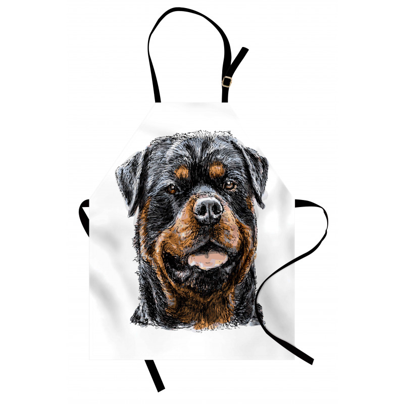 Hand Drawn Image of Dog Apron