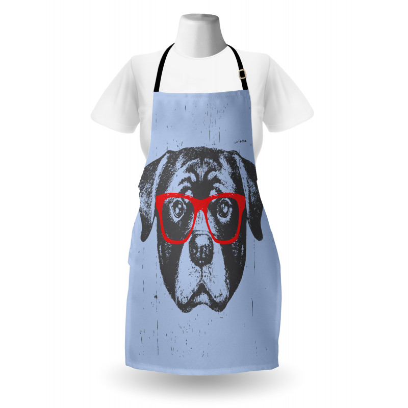 Funny Hipster Dog Apron