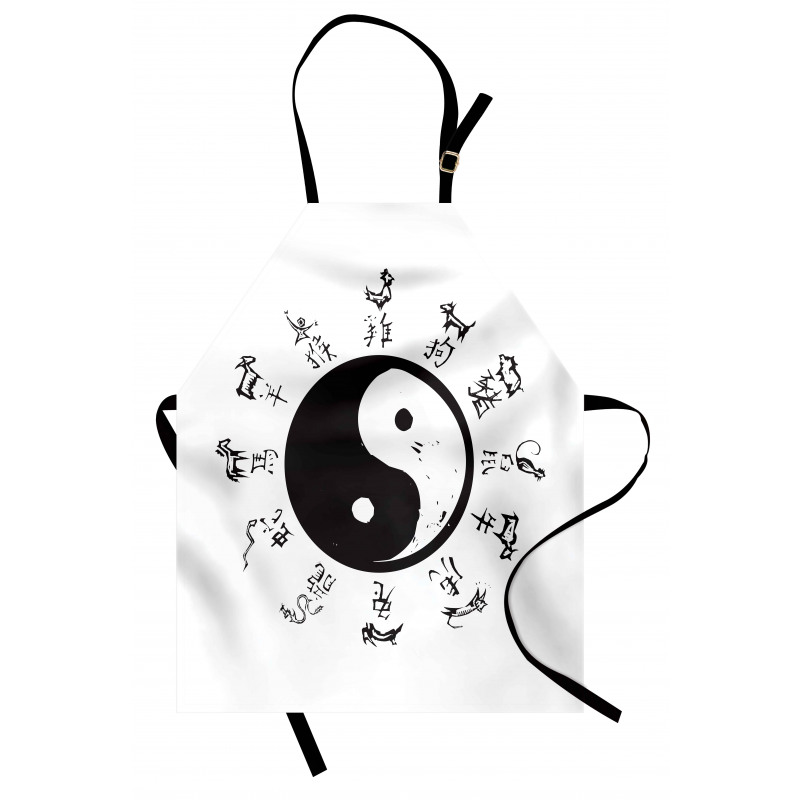 Yin and Yang Tao and Motifs Apron