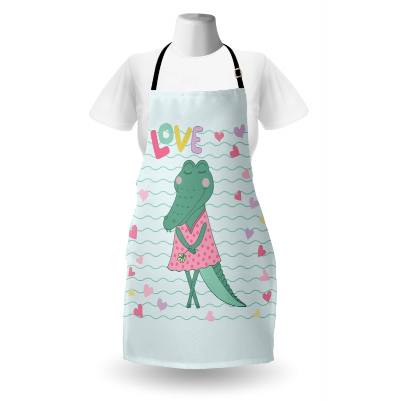 Female Crocodile with Love Apron