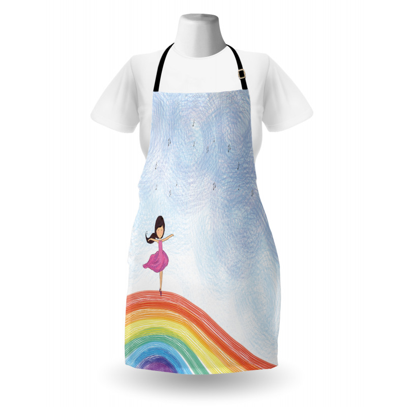 Girl Dances on Rainbow Apron