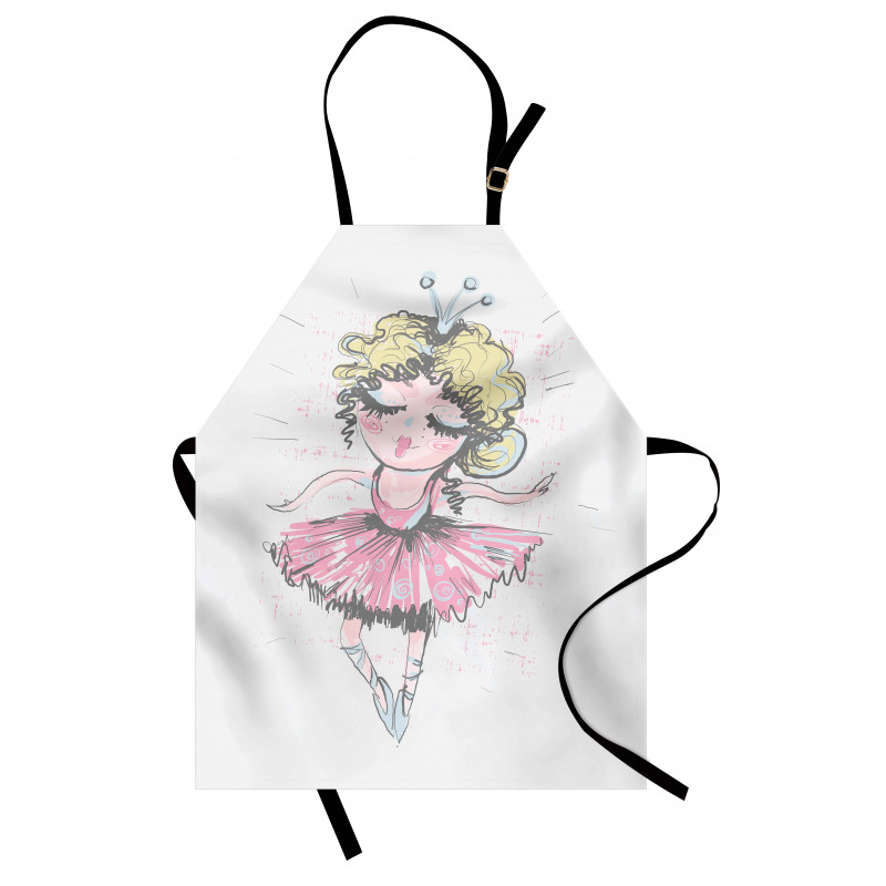 Curly Hair Blonde Dancer Apron