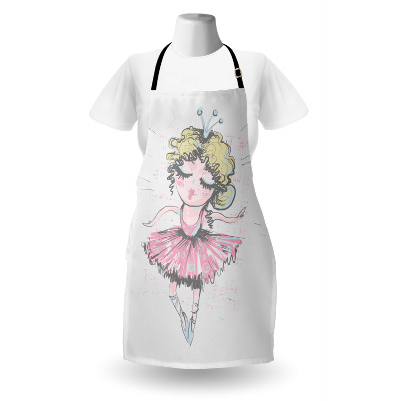 Curly Hair Blonde Dancer Apron