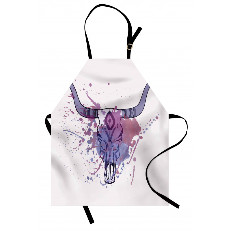 Bull Skull with Splashes Apron