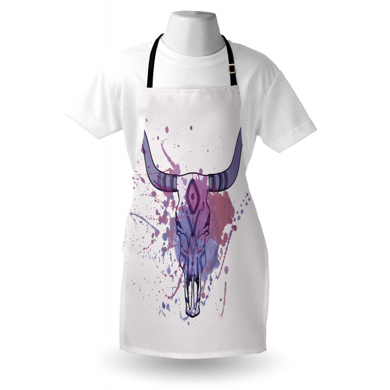 Bull Skull with Splashes Apron