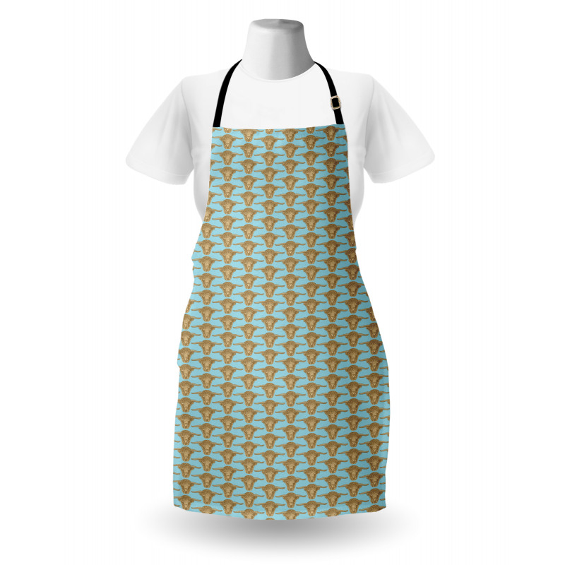 Sketchy Pattern Bull Head Apron