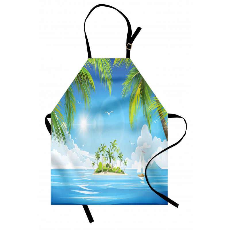 Cartoon of Tropical Island Apron