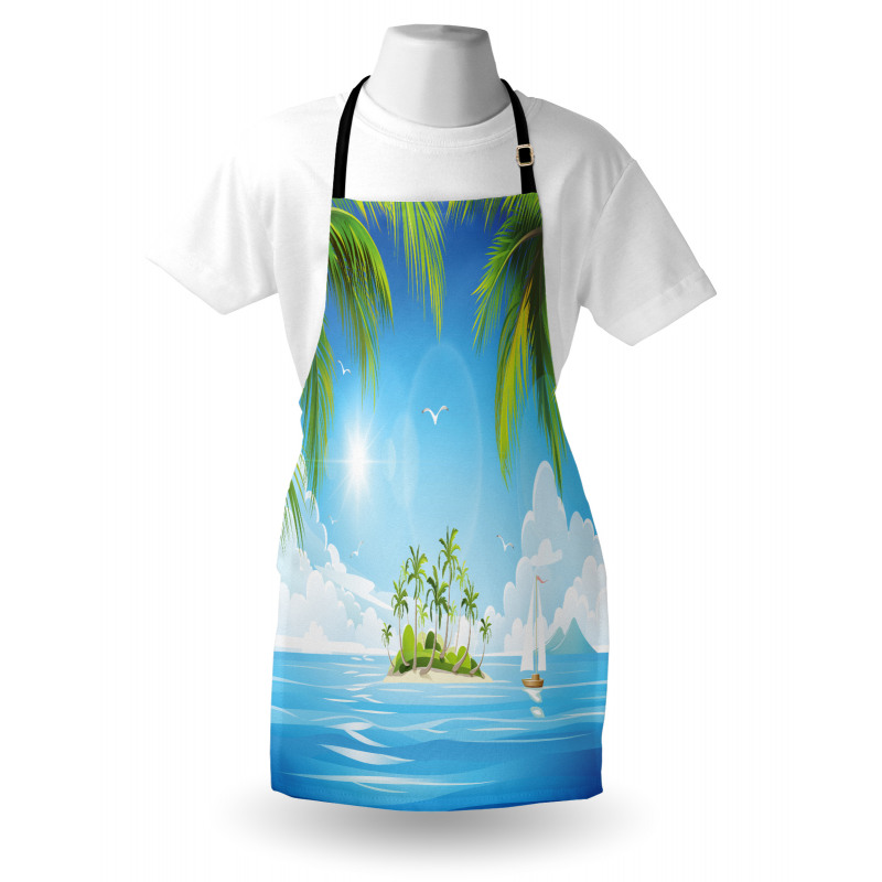 Cartoon of Tropical Island Apron