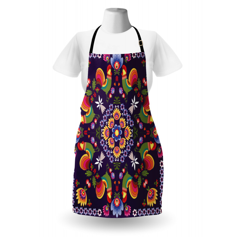 Rooster and Flowers Apron