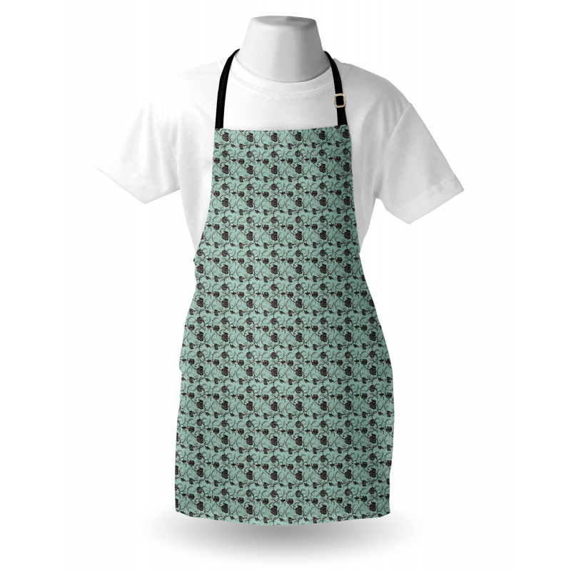 Chinese Curlicue Flowers Apron