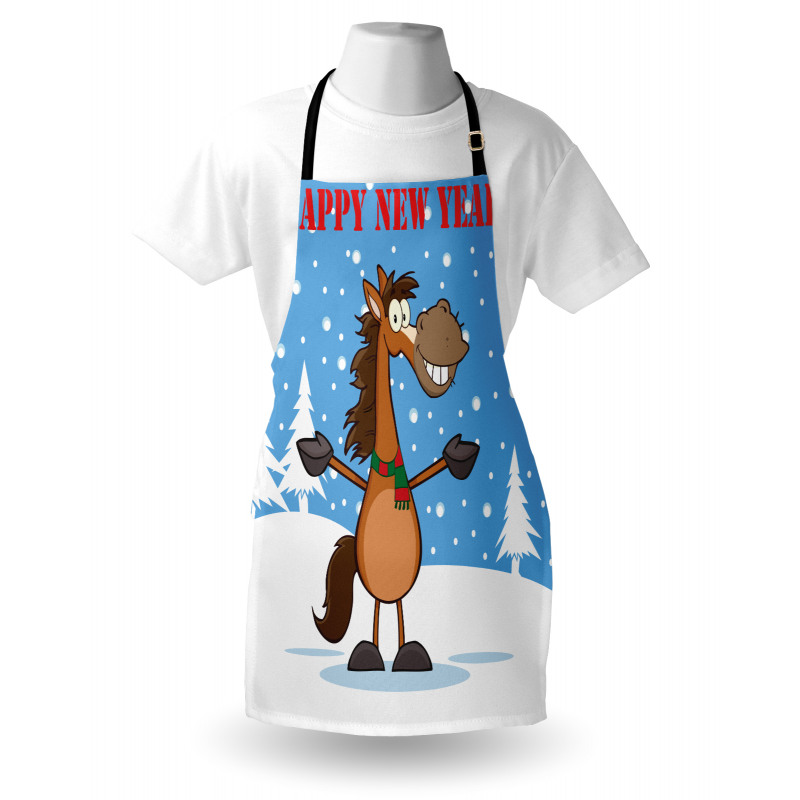 Horse in Snow Winter Apron