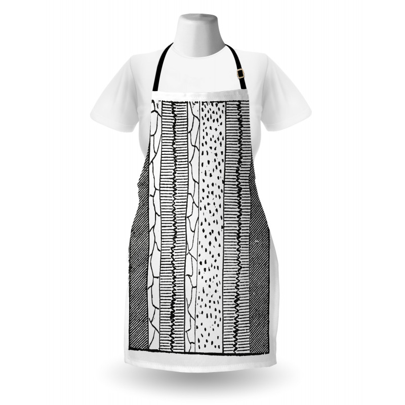 Hand Drawn Uneven Lines Apron