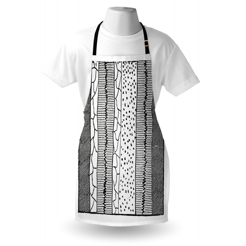 Hand Drawn Uneven Lines Apron