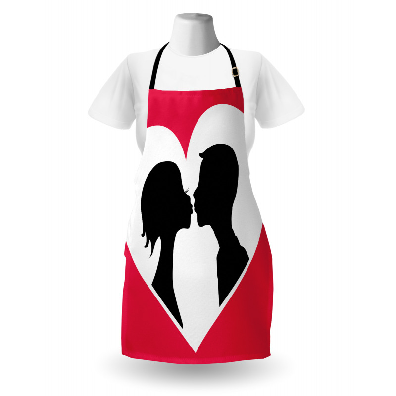 Couple Silhouette in Heart Apron