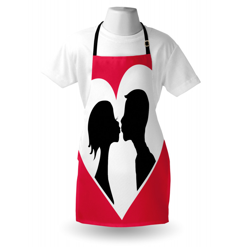 Couple Silhouette in Heart Apron