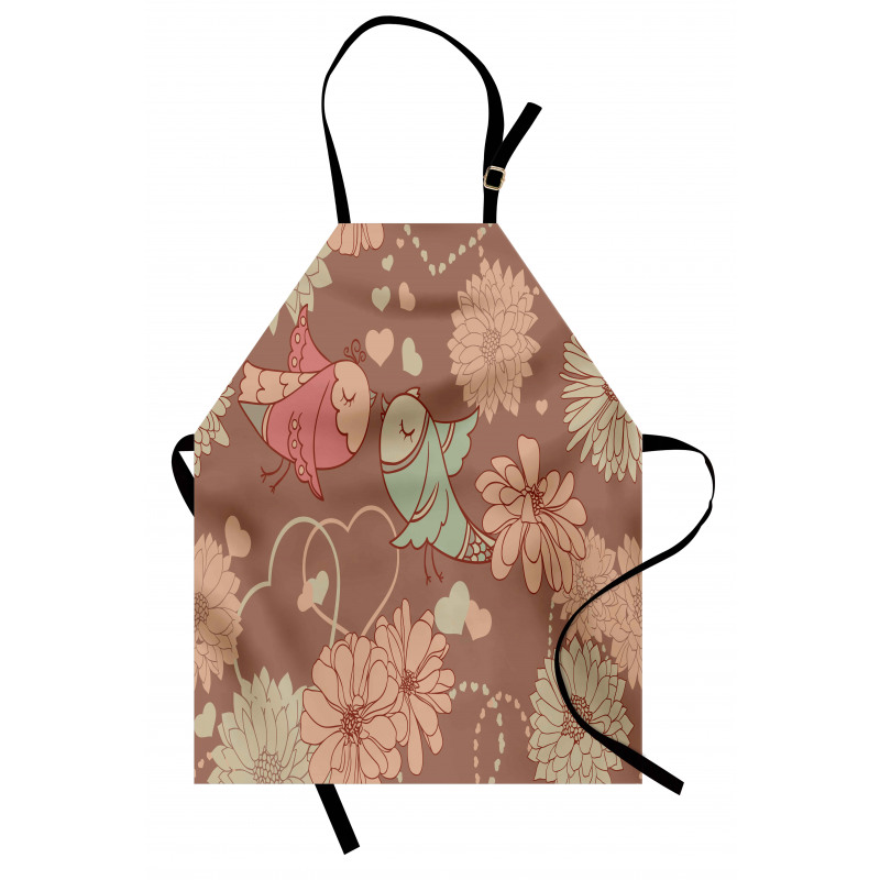 Vintage Birds Flowers Love Apron