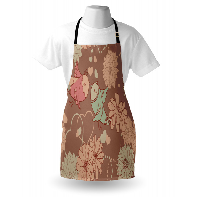 Vintage Birds Flowers Love Apron