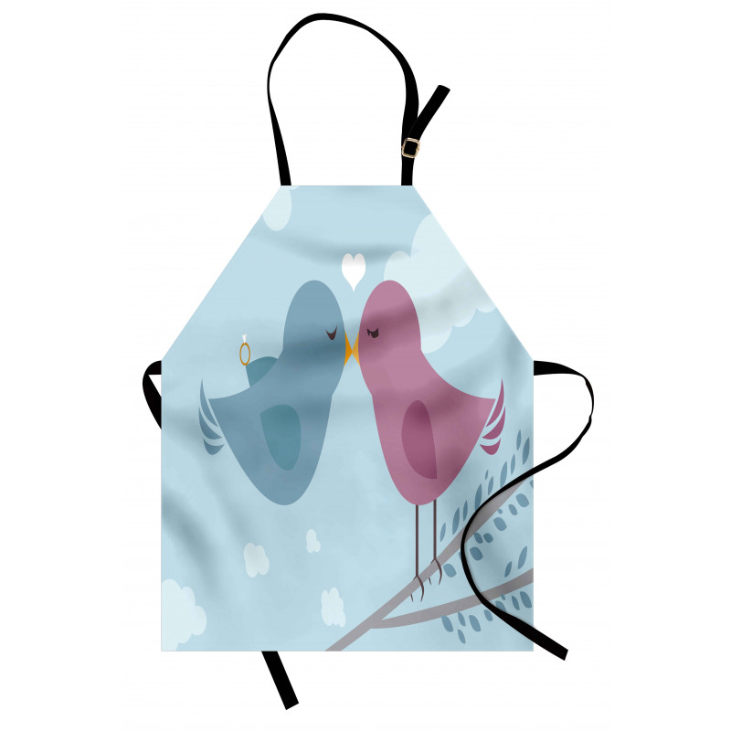 Simple Birds Romance Doodle Apron