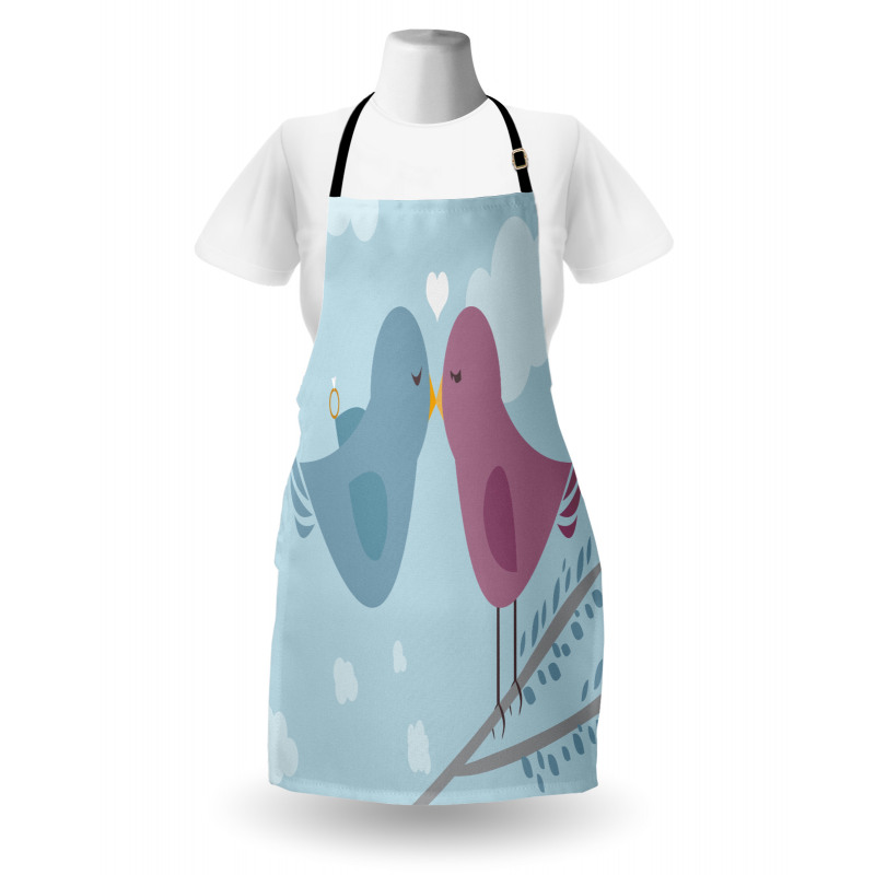 Simple Birds Romance Doodle Apron