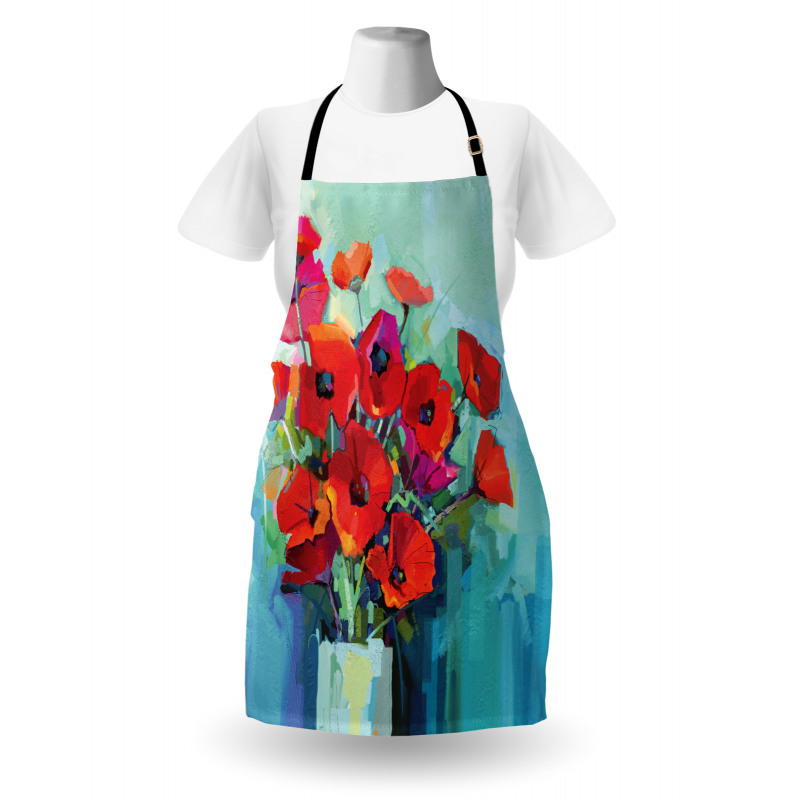 Poppy Flowers in Vase Apron