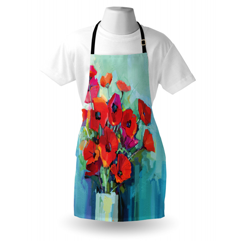 Poppy Flowers in Vase Apron