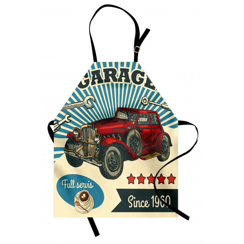 Retro Car Garage Art Apron