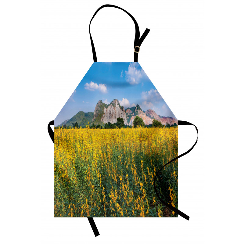 Sunhemp Flowers in a Meadow Apron